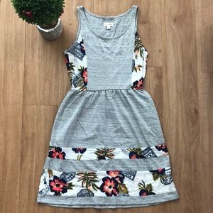 Patterned Gray Mini Dress